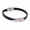 Lebanon Map With Cedar – Black Leather Band