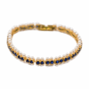 White Pearls & Blue Stone Bracelet